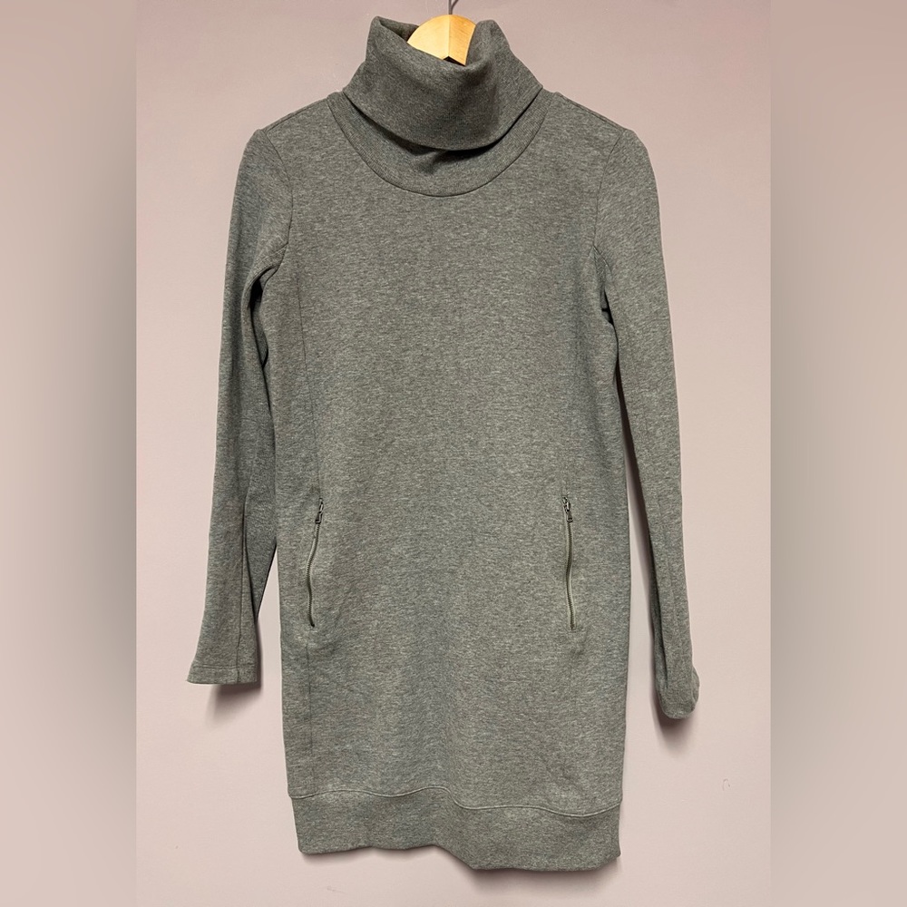 LOFT Fleece SWEATER DRESS Tunic WOMEN XS Gray